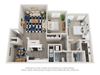 Twin Springs Apartments, Norcross Georgia, B1 3D floorplan